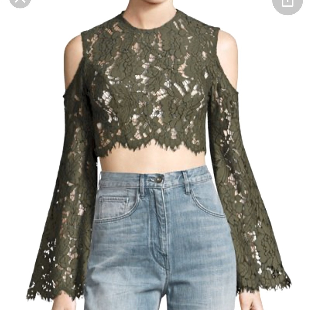 Keepsake Porcelain lace crop top  size S NWT